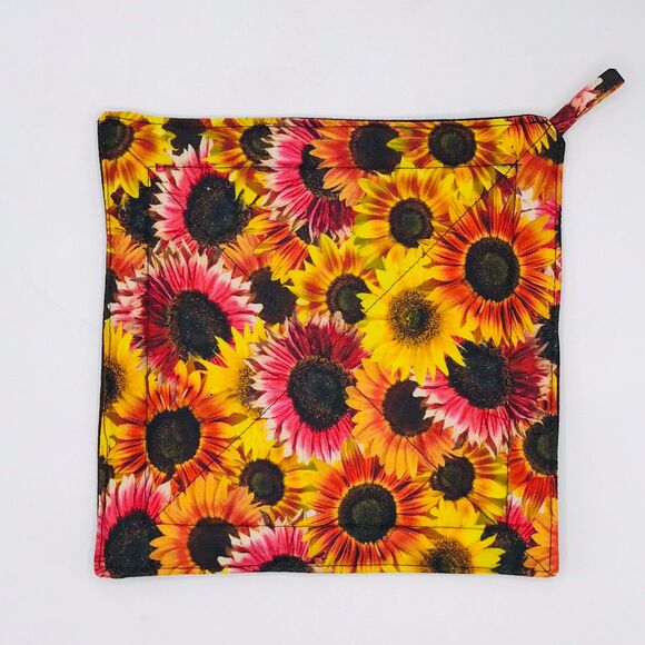 Oven Mitt Finger Hotpad, and Square Potholder Baking Gift Set, Sunflower Cottage - Picture 6 of 8